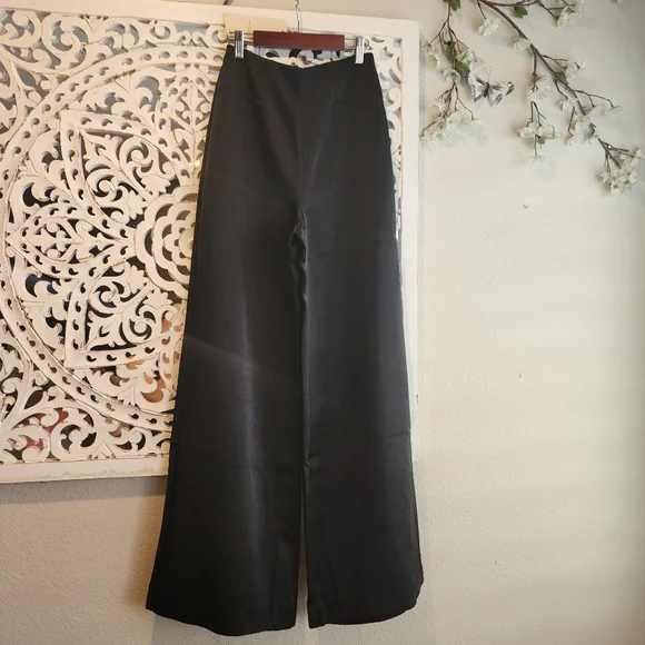 BEC+BRIDGE ANGELICA BODICE WIDE LEG BLACK PANTS HIGH WAIST NWT SIZE 2 - Picture 1 of 16